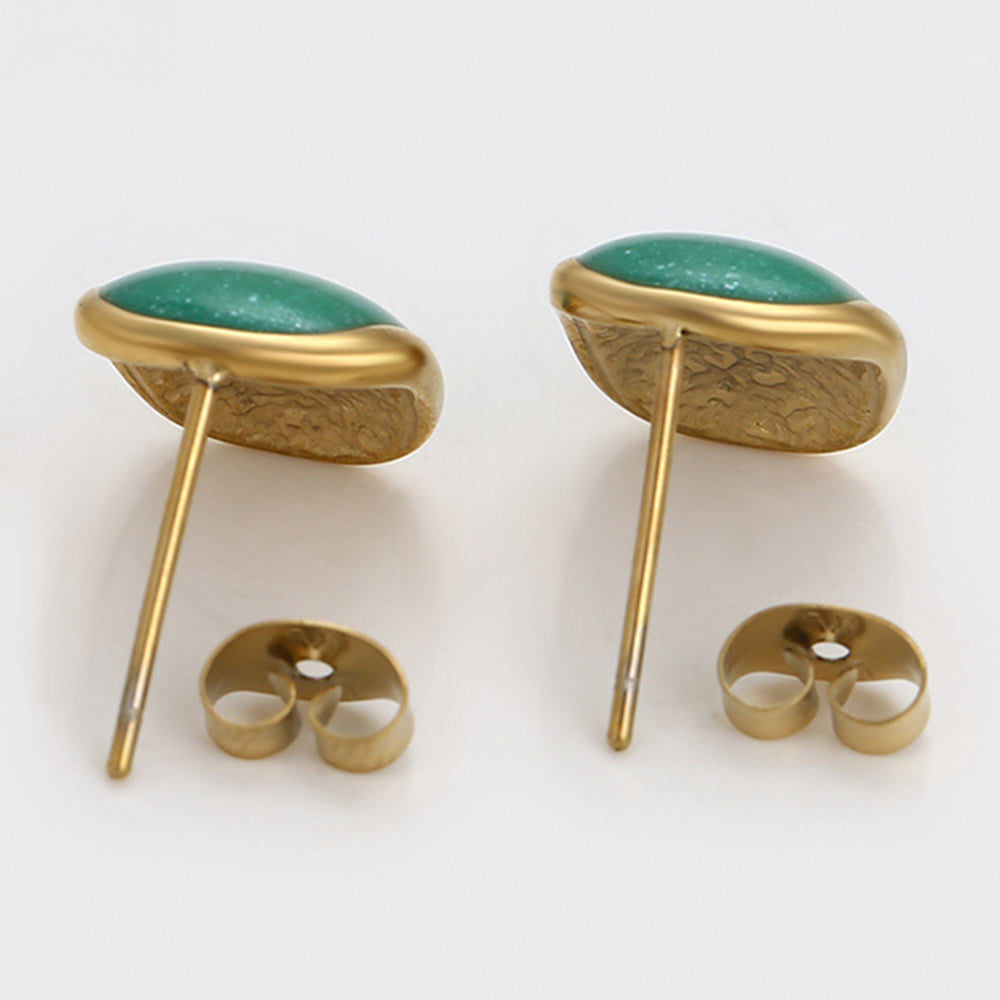 Pendientes de Aleación Bañado en Oro con Cristal Emporia® Verde 4 