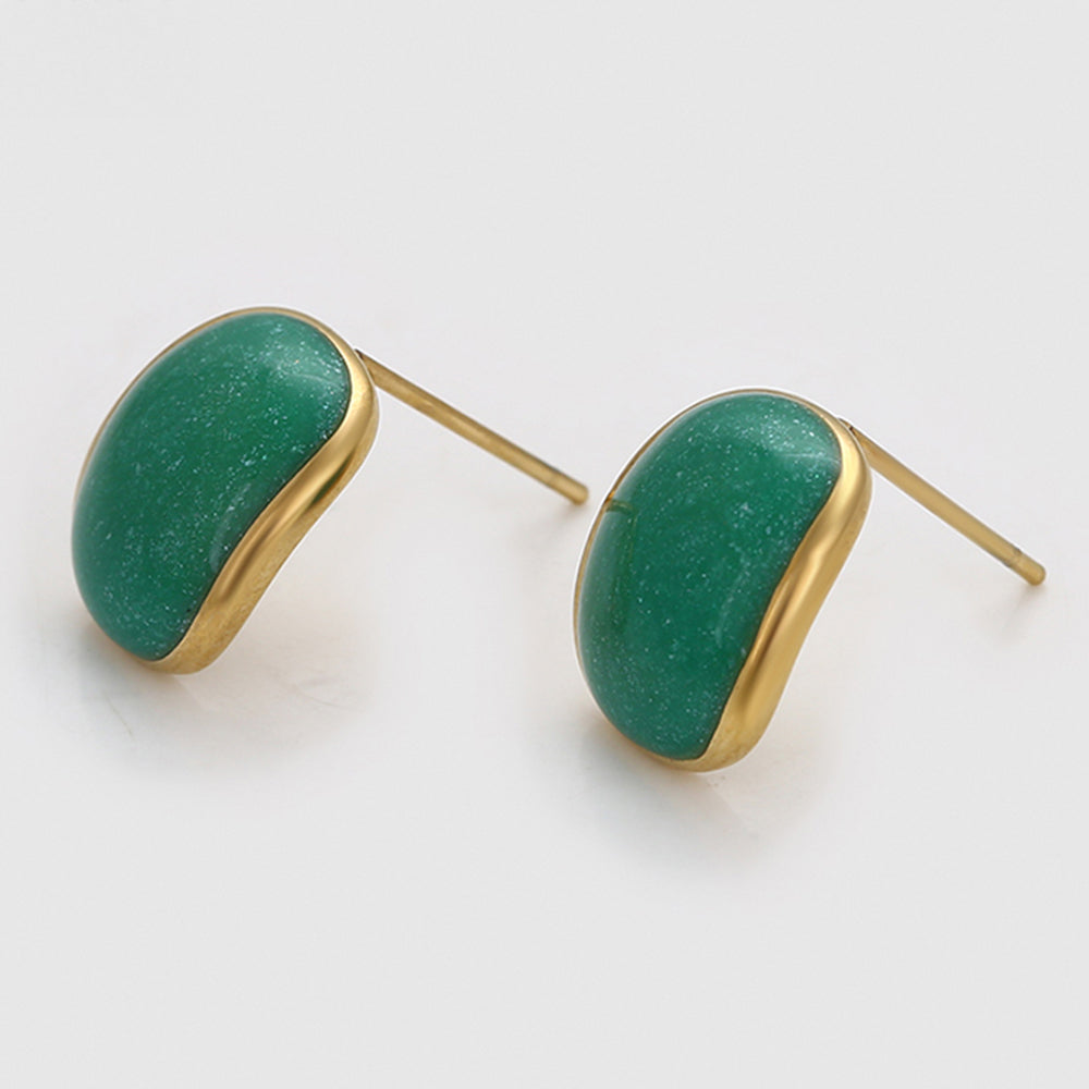 Pendientes de Aleación Bañado en Oro con Cristal Emporia® Verde 5 