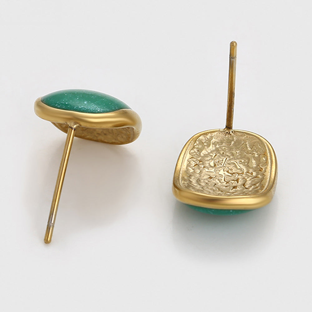 Pendientes de Aleación Bañado en Oro con Cristal Emporia® Verde 6 