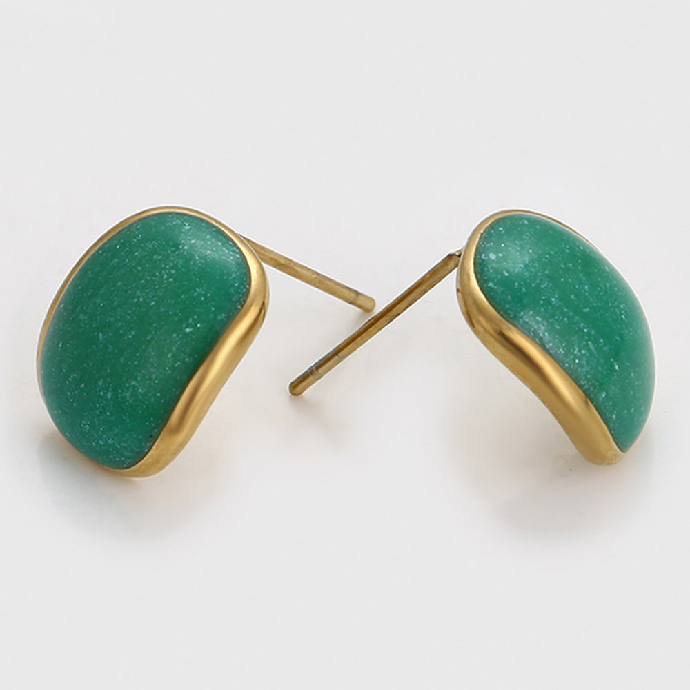 Pendientes de Aleación Bañado en Oro con Cristal Emporia® Verde 7 