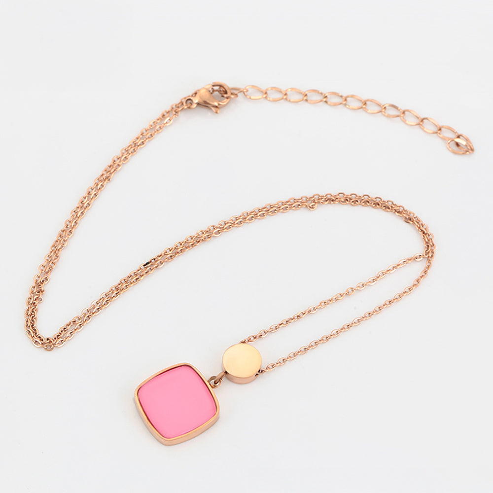 Collar de Aleación Bañado en Oro con Cristal Emporia® Rosa
