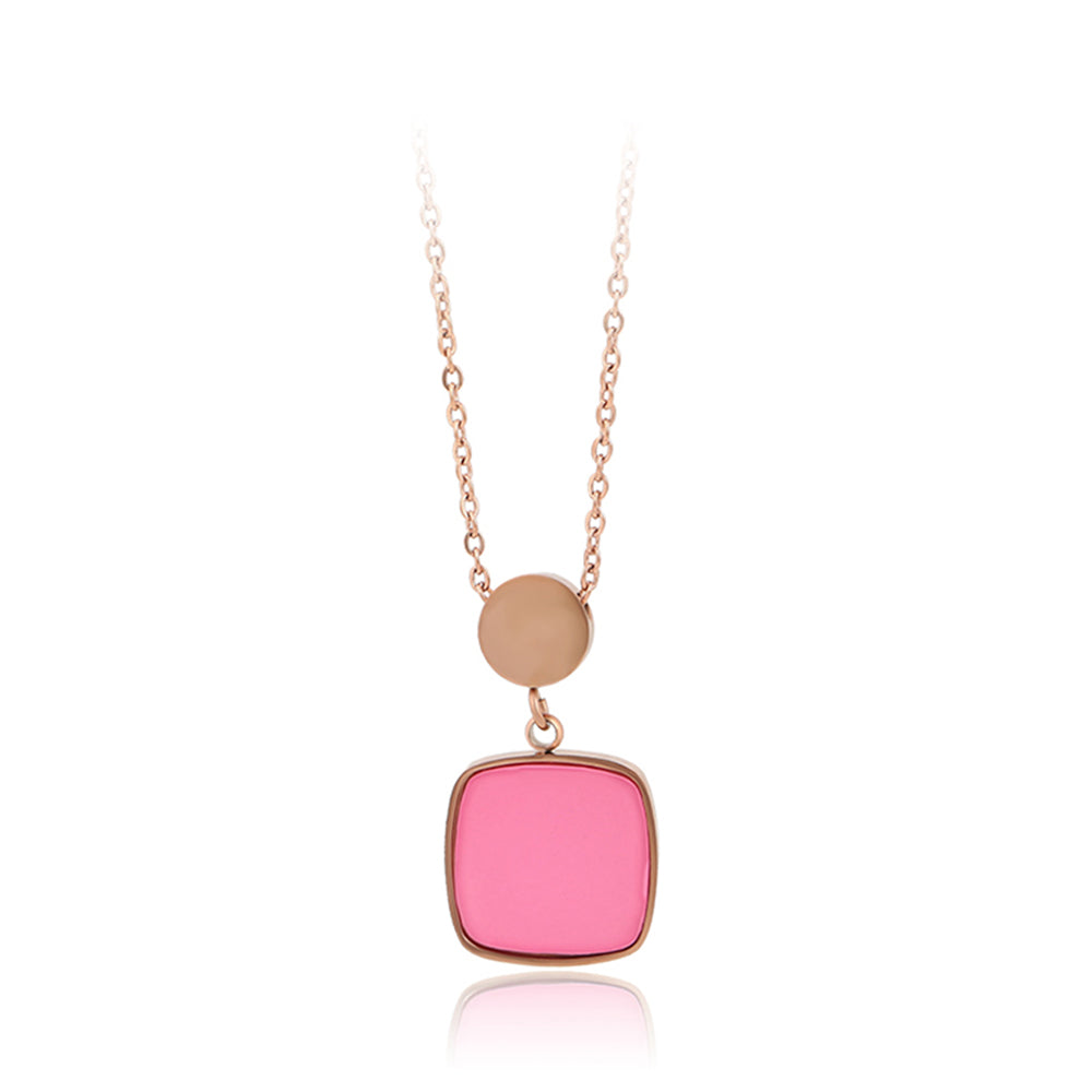 Collar de Aleación Bañado en Oro con Cristal Emporia® Rosa 1 