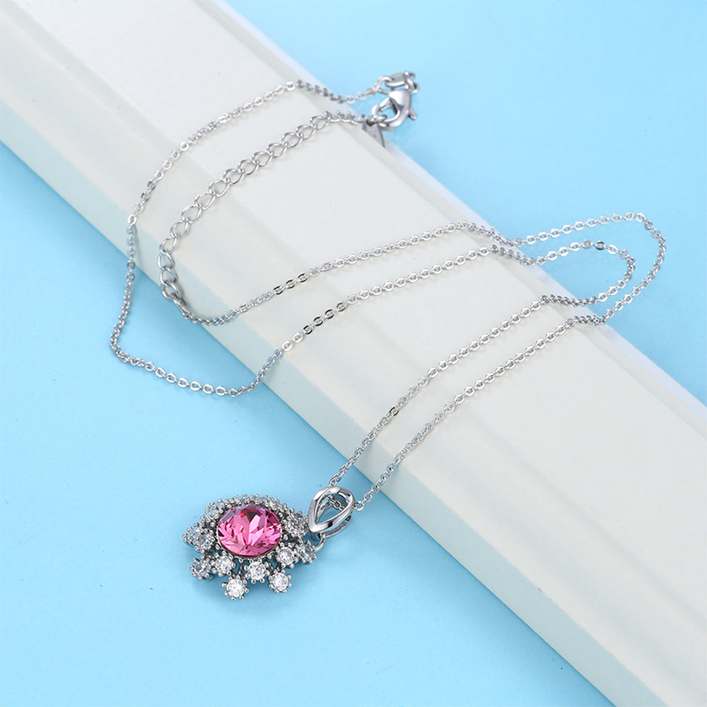 Collar de Aleación Bañado en Oro con Cristal Emporia® Púrpura 1 