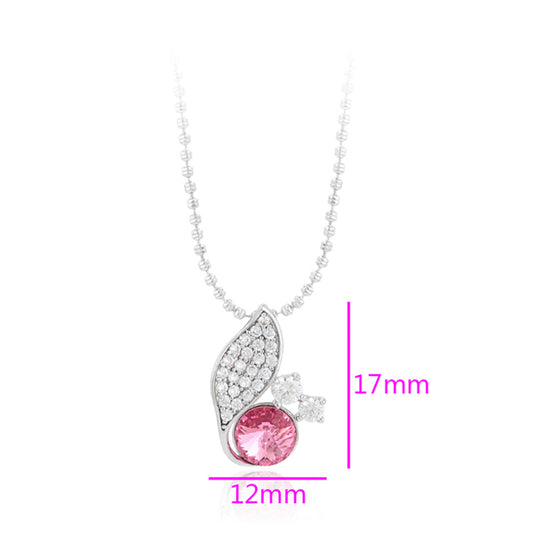 Collar de Aleación Bañado en Oro con Cristal Emporia® Rosa