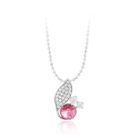 Collar de Aleación Bañado en Oro con Cristal Emporia® Rosa