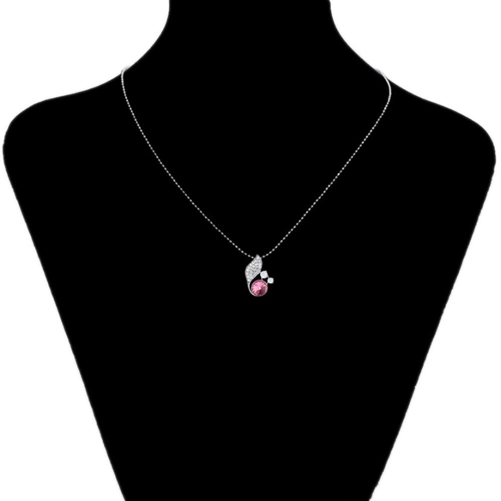 Collar de Aleación Bañado en Oro con Cristal Emporia® Rosa 8 