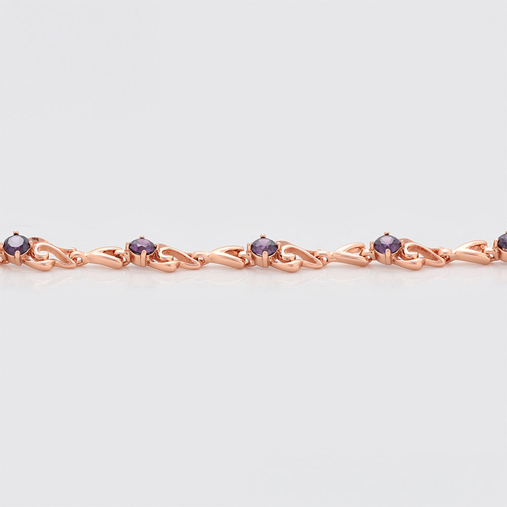 Pulsera de Aleación Bañado en Oro con Cristal Emporia® Púrpura 4 