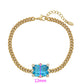 Pulsera de Aleación Bañado en Oro con Cristal Emporia® Azul