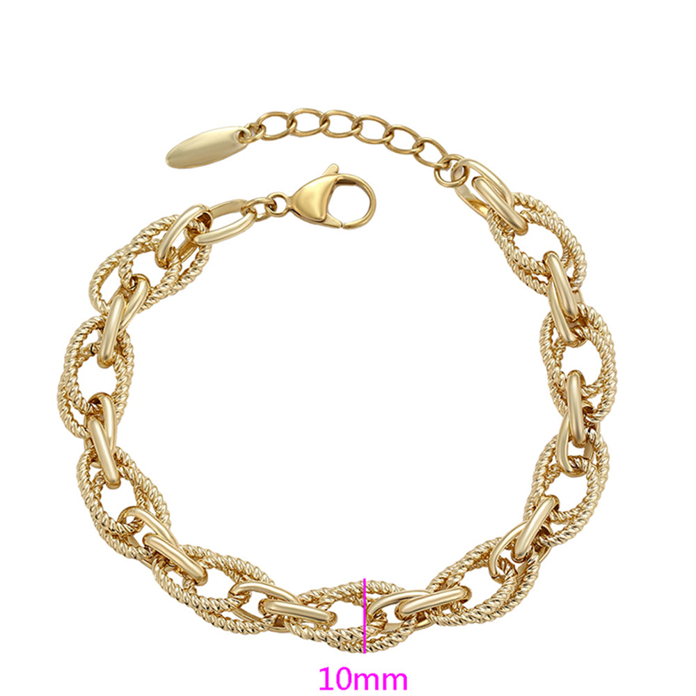 Pulsera de Aleación Bañado en Oro 2 