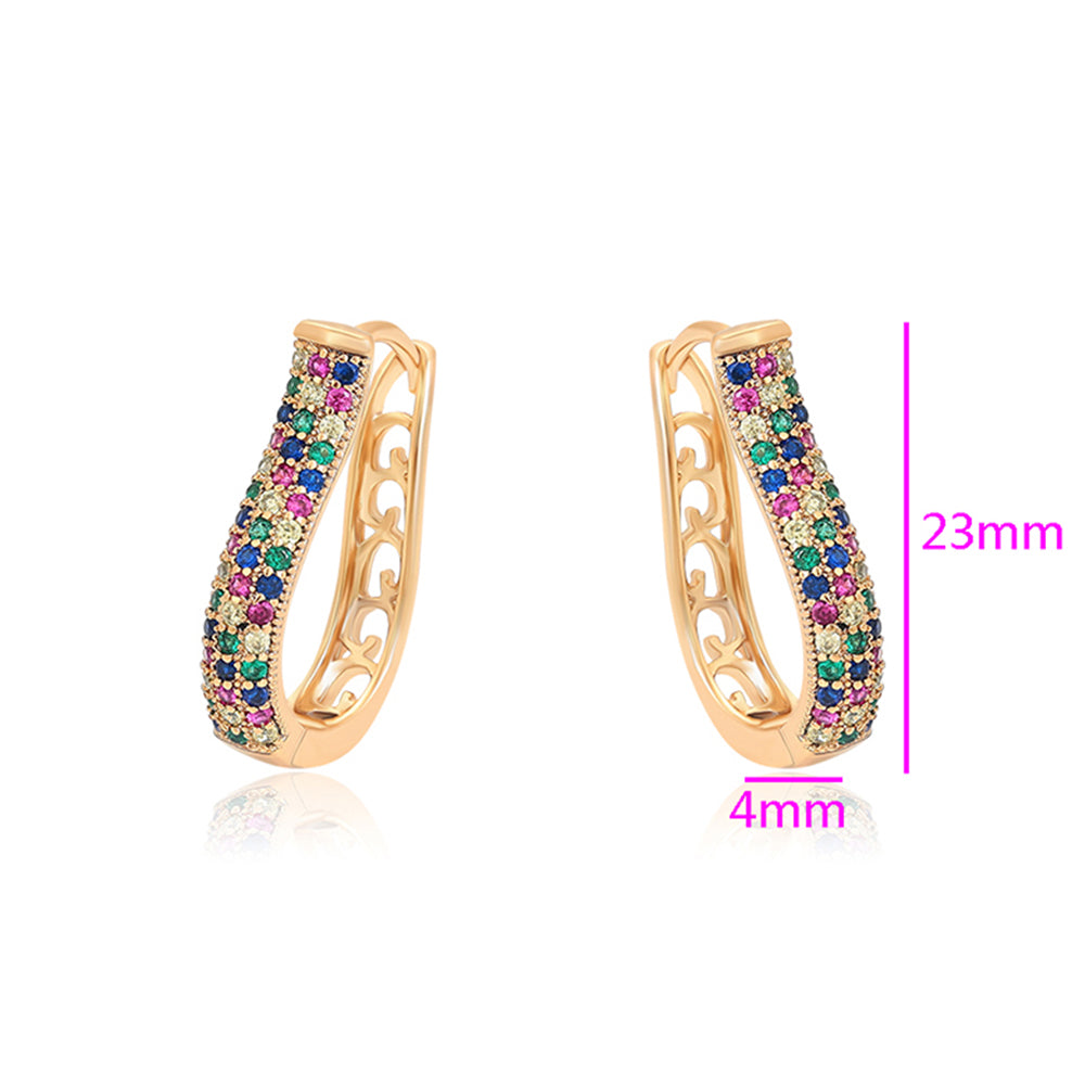 Pendientes de Aleación Bañado en Oro con Cristal Emporia® Rojo y Cristal Emporia® Azul 2 