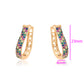 Pendientes de Aleación Bañado en Oro con Cristal Emporia® Rojo y Cristal Emporia® Azul