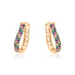 Pendientes de Aleación Bañado en Oro con Cristal Emporia® Rojo y Cristal Emporia® Azul
