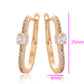 Pendientes de Aleación Bañado en Oro con Cristal Emporia® Blanco