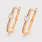 Pendientes de Aleación Bañado en Oro con Cristal Emporia® Blanco