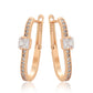 Pendientes de Aleación Bañado en Oro con Cristal Emporia® Blanco