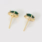 Pendientes de Aleación Bañado en Oro con Cristal Emporia® Verde y Cristal Emporia® Blanco