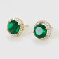 Pendientes de Aleación Bañado en Oro con Cristal Emporia® Verde y Cristal Emporia® Blanco