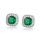 Pendientes de Aleación Bañado en Oro con Cristal Emporia® Verde y Cristal Emporia® Blanco