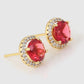 Pendientes de Aleación Bañado en Oro con Cristal Emporia® Rojo y Cristal Emporia® Blanco