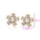 Pendientes de Aleación Bañado en Oro con Perla de cristal y Cristal Emporia® Blanco
