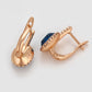 Pendientes de Aleación Bañado en Oro con Cristal Emporia® Azul y Cristal Emporia® Blanco