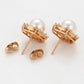 Pendientes de Aleación Bañado en Oro con Perla de cristal y Cristal Emporia® Blanco