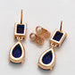 Pendientes de Aleación Bañado en Oro con Cristal Emporia® Azul