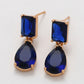 Pendientes de Aleación Bañado en Oro con Cristal Emporia® Azul