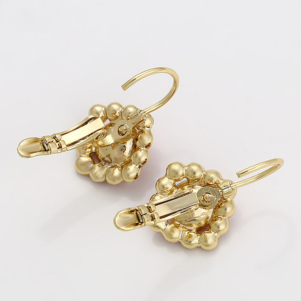 Pendientes de Aleación Bañado en Oro con Cristal Emporia® Rojo