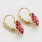Pendientes de Aleación Bañado en Oro con Cristal Emporia® Rojo