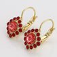 Pendientes de Aleación Bañado en Oro con Cristal Emporia® Rojo