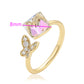 Anillo de Aleación Bañado en Oro con Cristal Emporia® Blanco