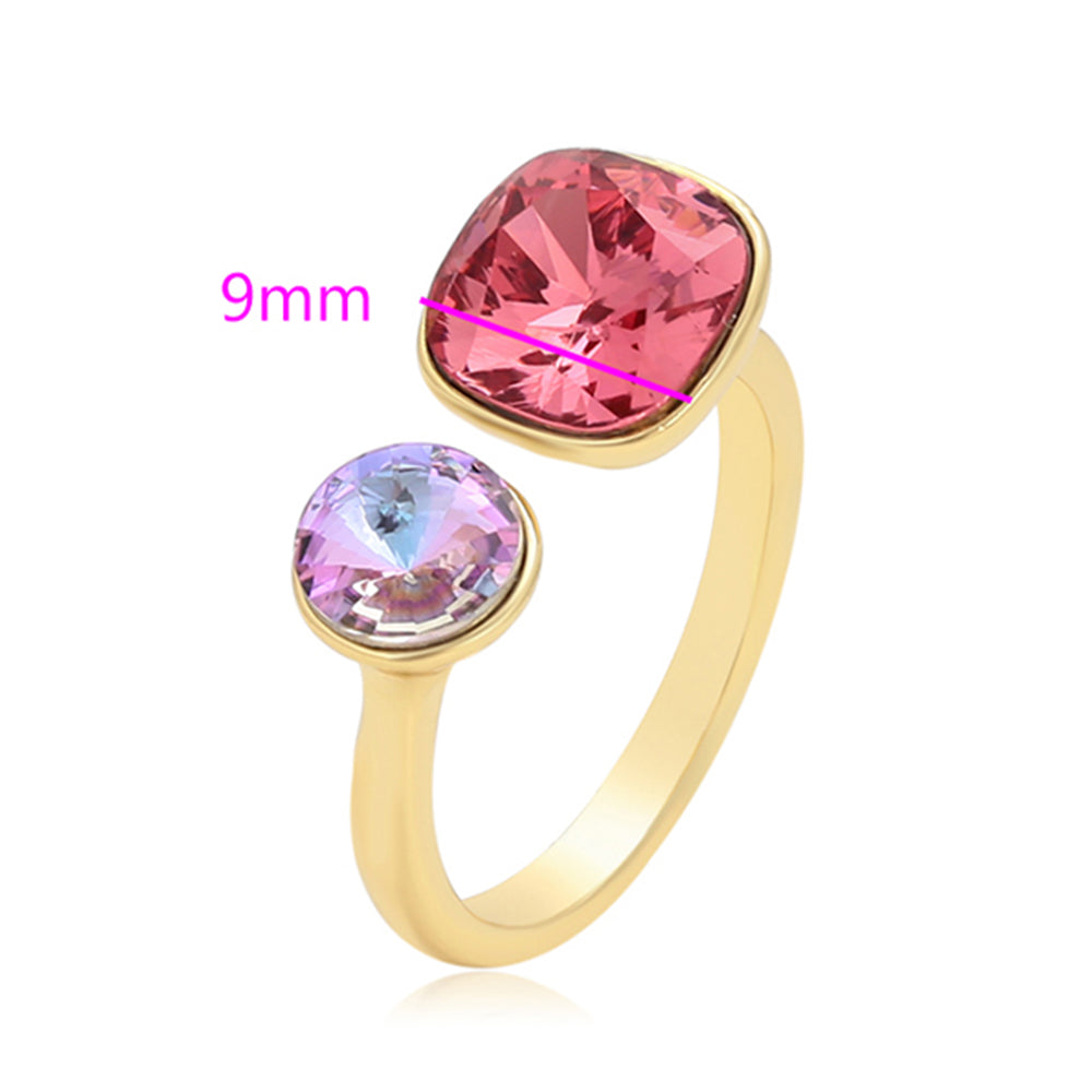 Anillo de Aleación Bañado en Oro con Cristal Emporia® Rosa 2 
