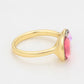 Anillo de Aleación Bañado en Oro con Cristal Emporia® Rosa