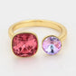 Anillo de Aleación Bañado en Oro con Cristal Emporia® Rosa