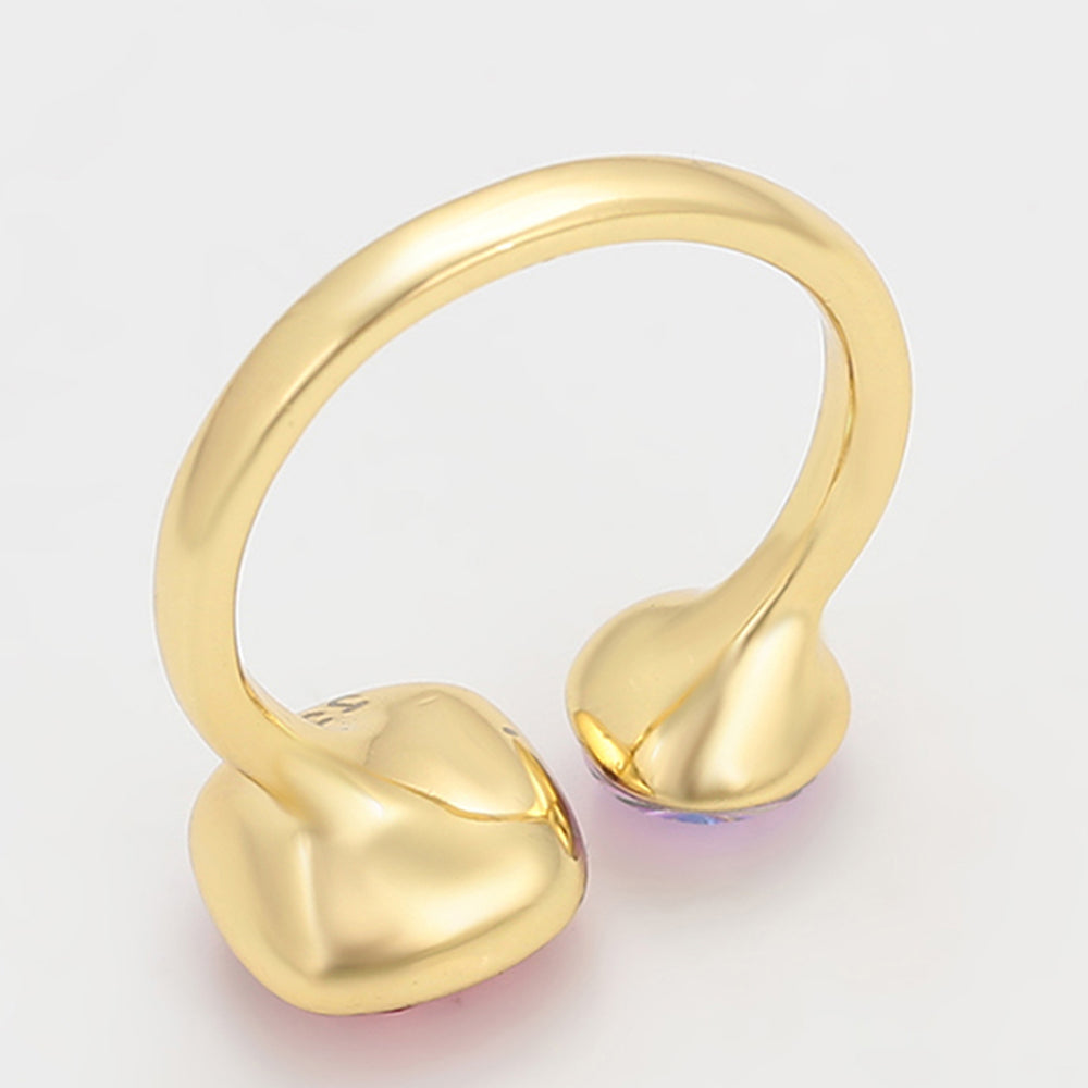 Anillo de Aleación Bañado en Oro con Cristal Emporia® Rosa