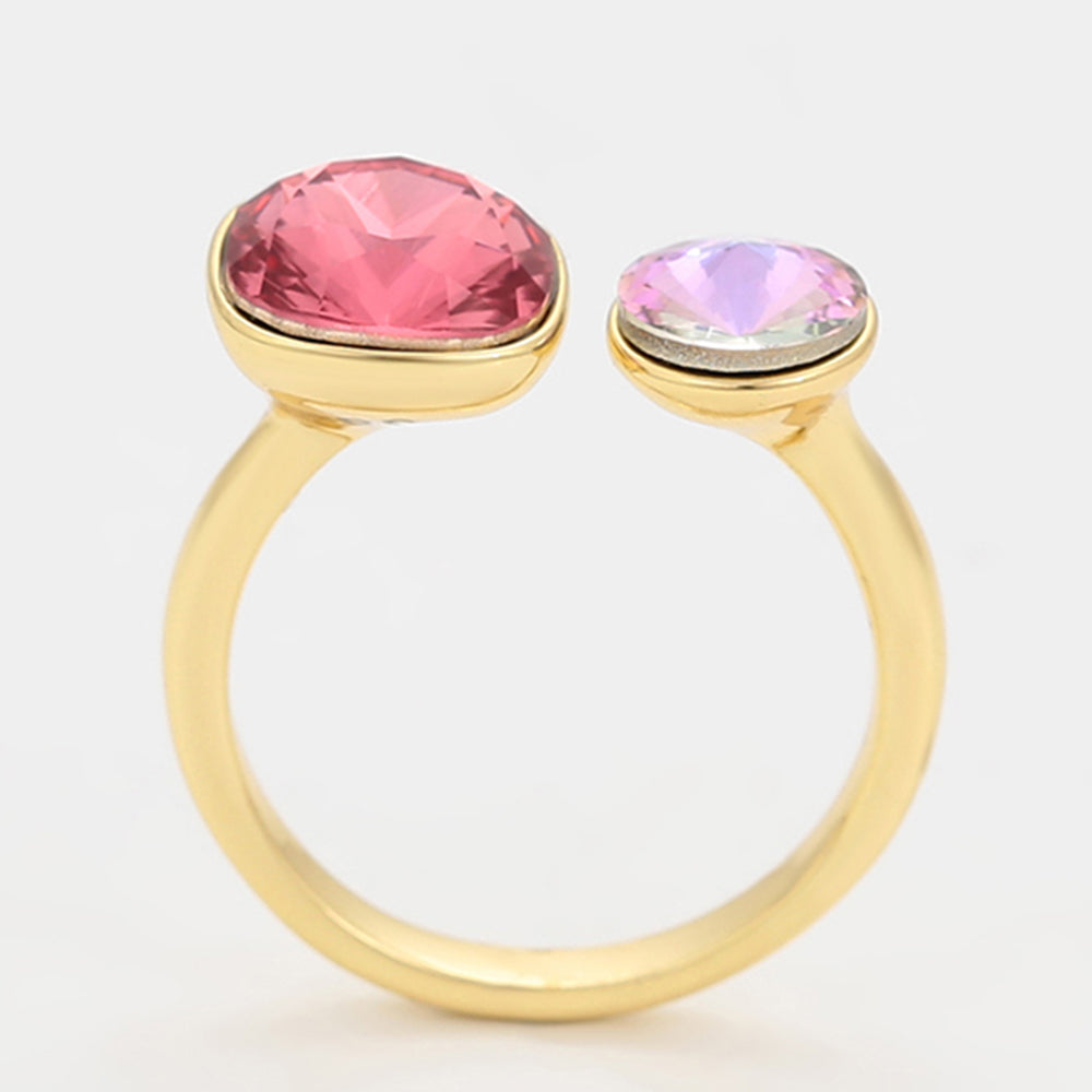 Anillo de Aleación Bañado en Oro con Cristal Emporia® Rosa
