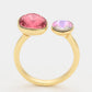 Anillo de Aleación Bañado en Oro con Cristal Emporia® Rosa