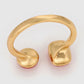 Anillo de Aleación Bañado en Oro con Cristal Emporia® Rojo