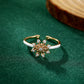 Anillo de Aleación Bañado en Oro con Cristal Emporia® Blanco y Esmalte
