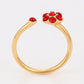 Anillo de Aleación Bañado en Oro con Cristal Emporia® Rojo