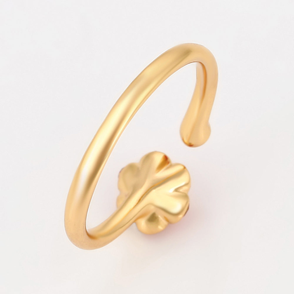 Anillo de Aleación Bañado en Oro con Cristal Emporia® Rojo