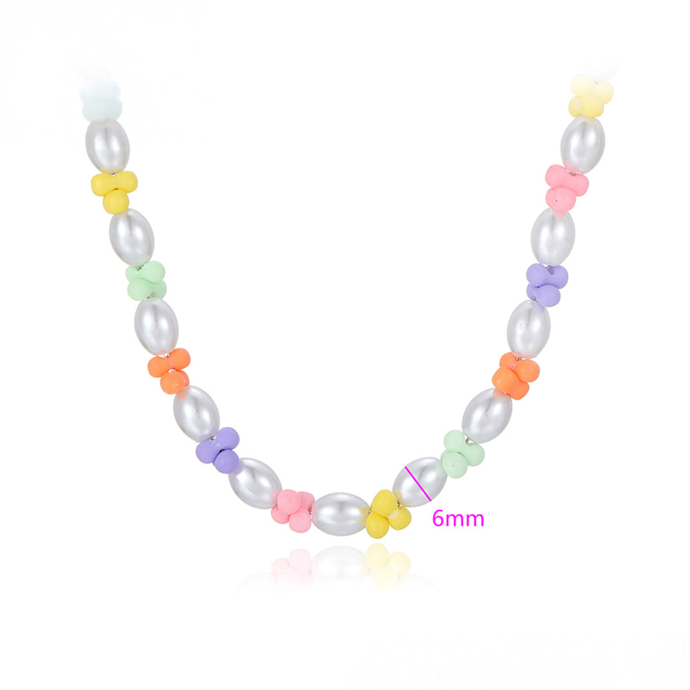 Collar de Aleación Bañado en Oro con Perla de cristal 3 
