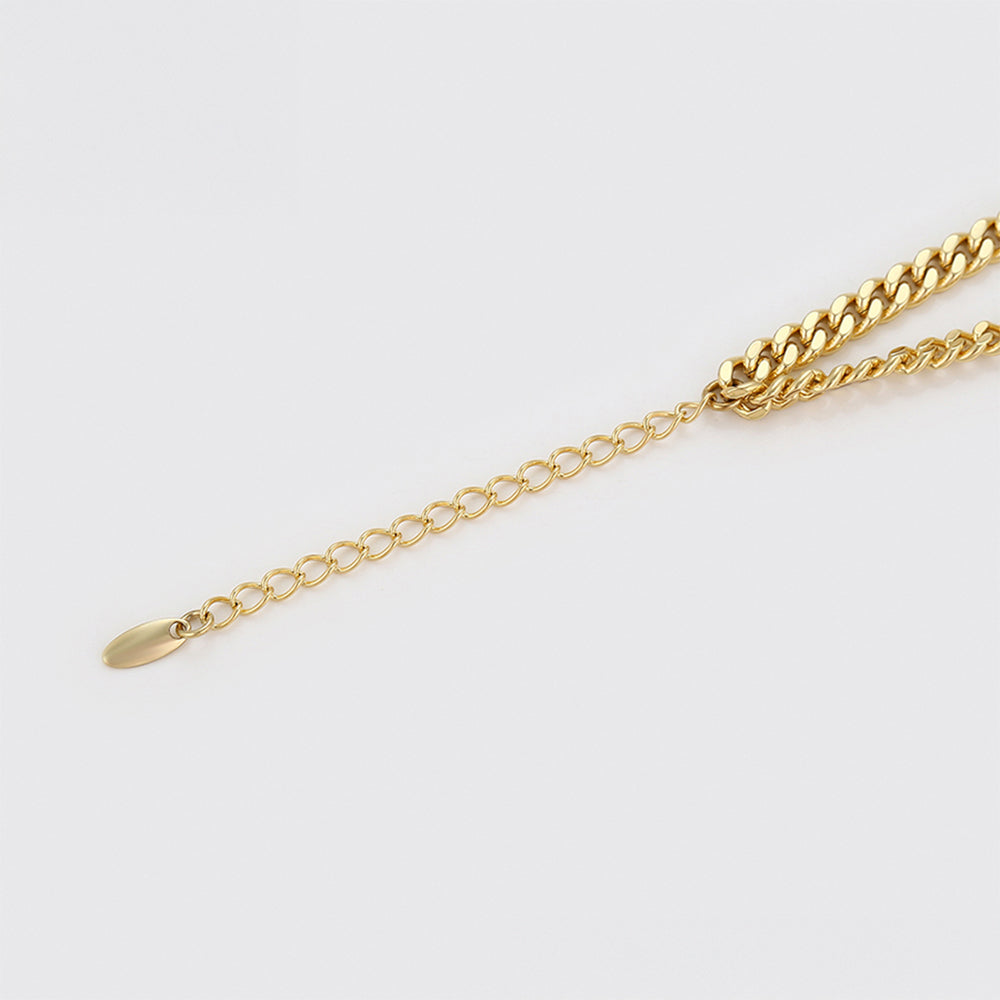 Collar de Aleación Bañado en Oro con Cristal Emporia® Rojo y Cristal Emporia® Verde
