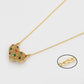 Collar de Aleación Bañado en Oro con Cristal Emporia® Rojo y Cristal Emporia® Verde