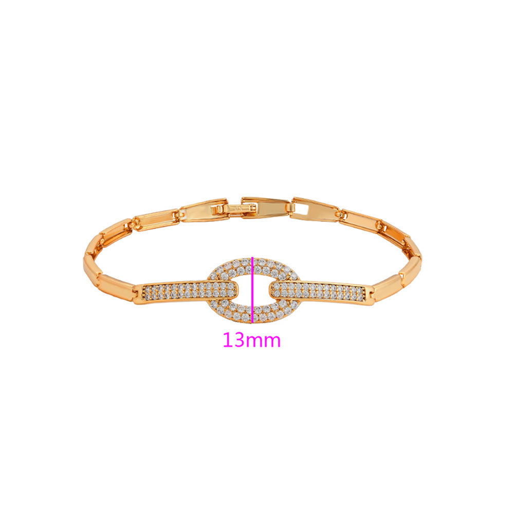 Pulsera de Aleación Bañado en Oro con Cristal Emporia® Blanco 3 