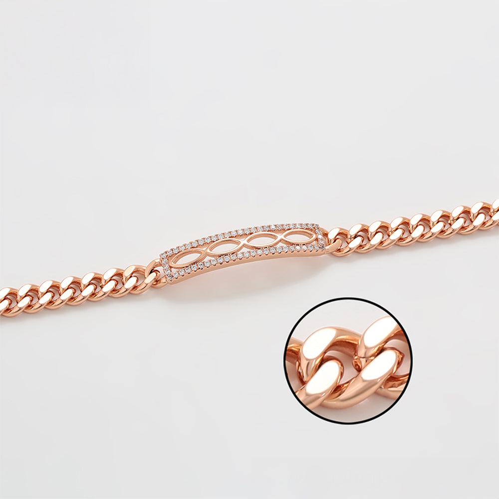 Pulsera de Aleación Bañado en Oro con Cristal Emporia® Blanco 1 