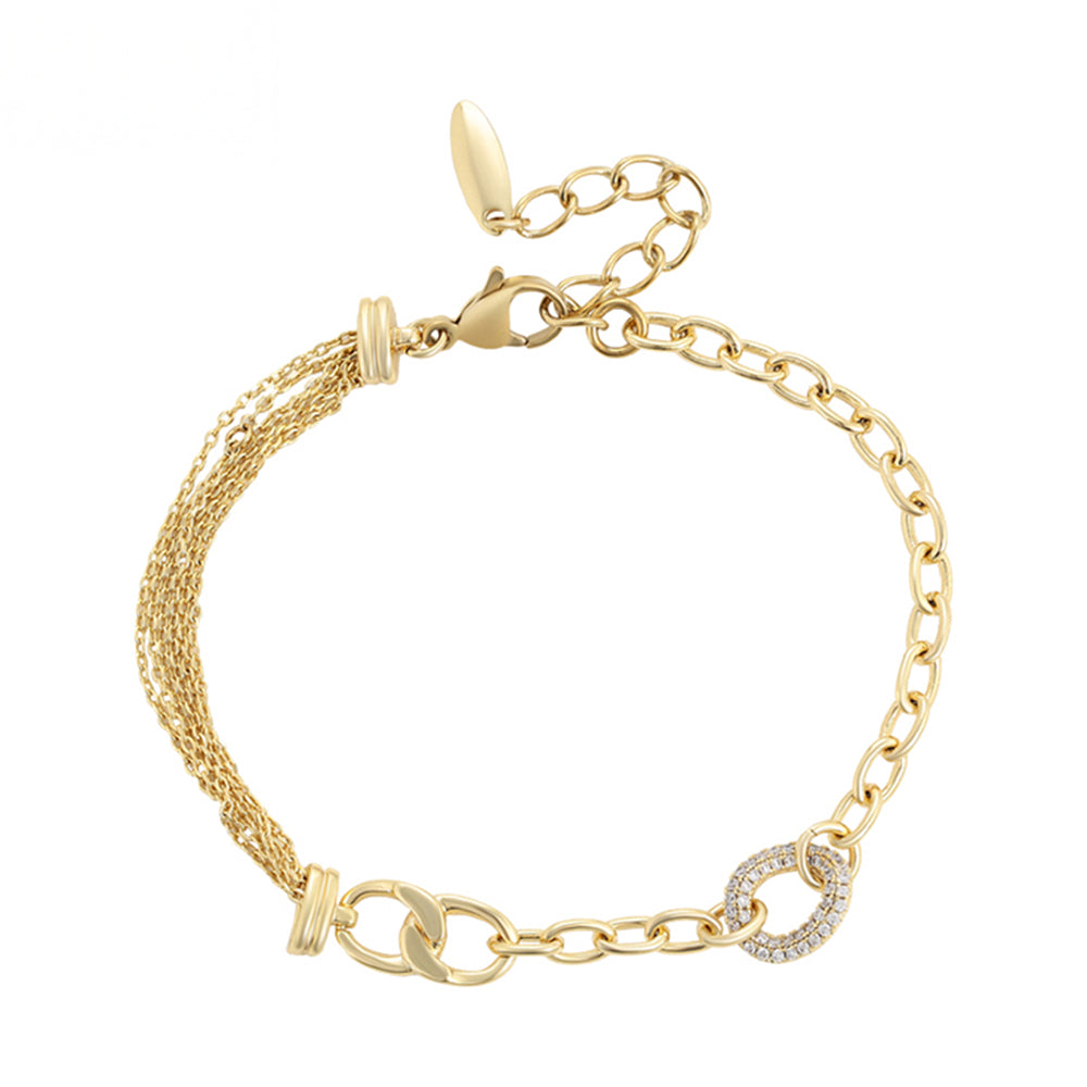 Pulsera de Aleación Bañado en Oro con Cristal Emporia® Blanco 1 