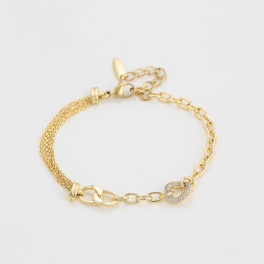 Pulsera de Aleación Bañado en Oro con Cristal Emporia® Blanco
