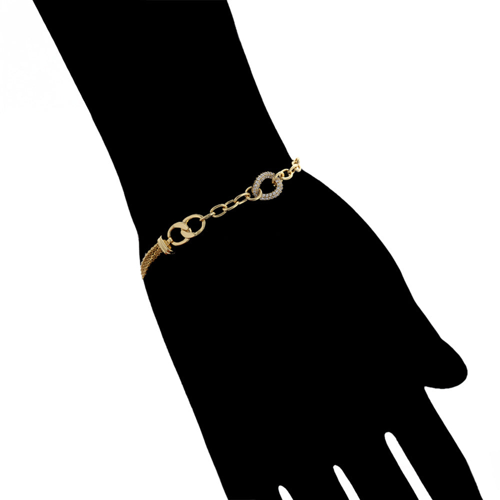 Pulsera de Aleación Bañado en Oro con Cristal Emporia® Blanco